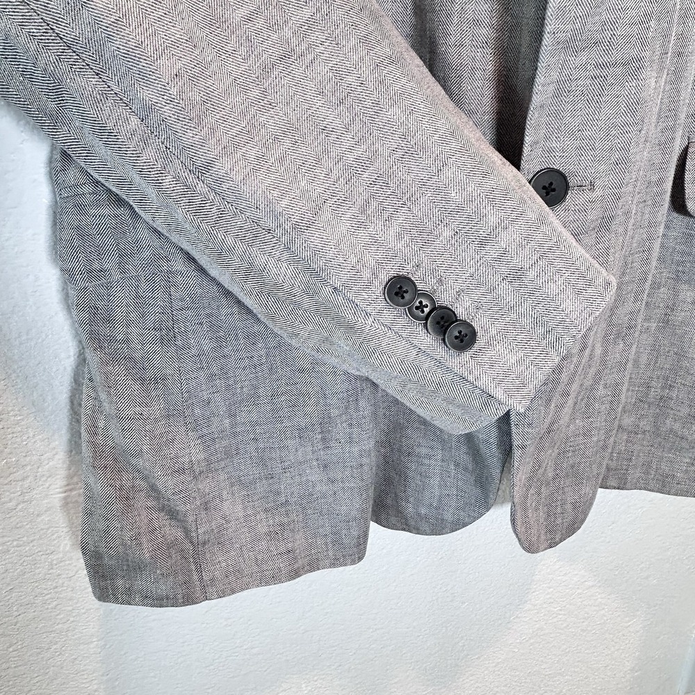 Rodd & Gunn Sport Coat Mens 3XL Gray Linen Herringbone Two Button Jacket - Picture 2 of 13